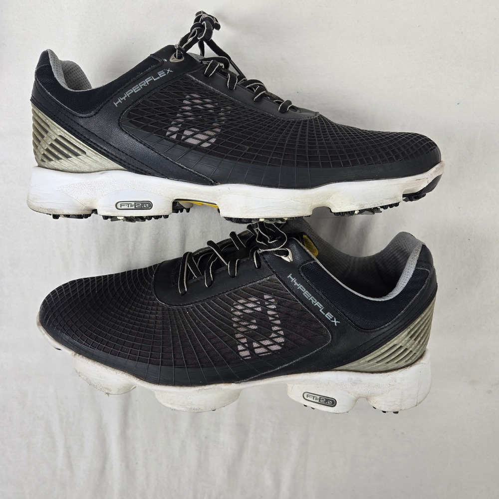 FootJoy FJ HyperFlex 2.0 FTF Mens Golf Shoes Black Silver Soft Spiked 10M 51035 - Picture 2 of 8